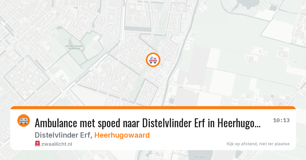 Ambulance met spoed naar Distelvlinder Erf in Heerhugowaard — 8 aug 2026