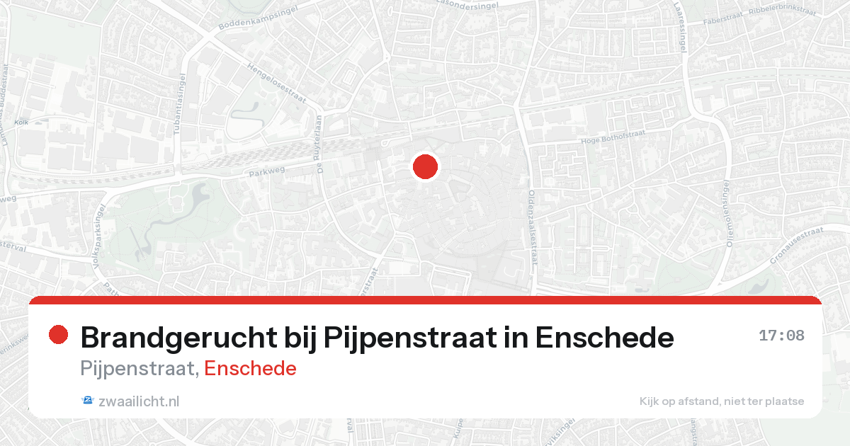Brandgerucht bij Pijpenstraat in Enschede — 25 aug 2026