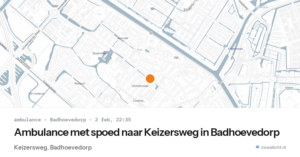 Ambulance met spoed naar Keizersweg in Badhoevedorp — 2 feb 2026