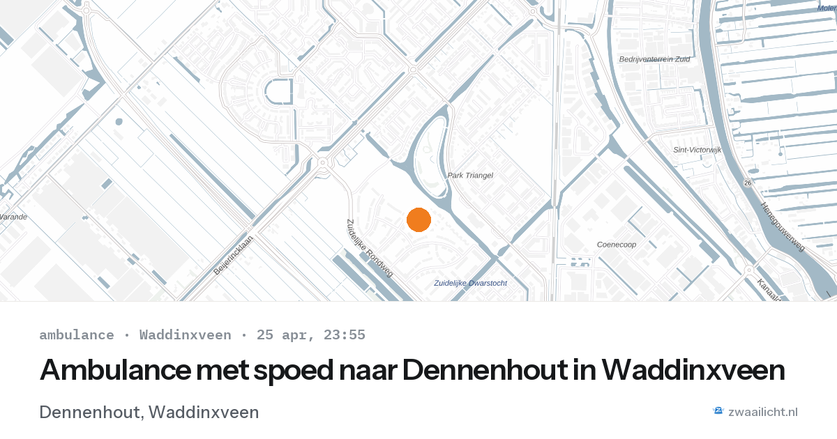 Ambulance met spoed naar Dennenhout in Waddinxveen — 25 apr 2026