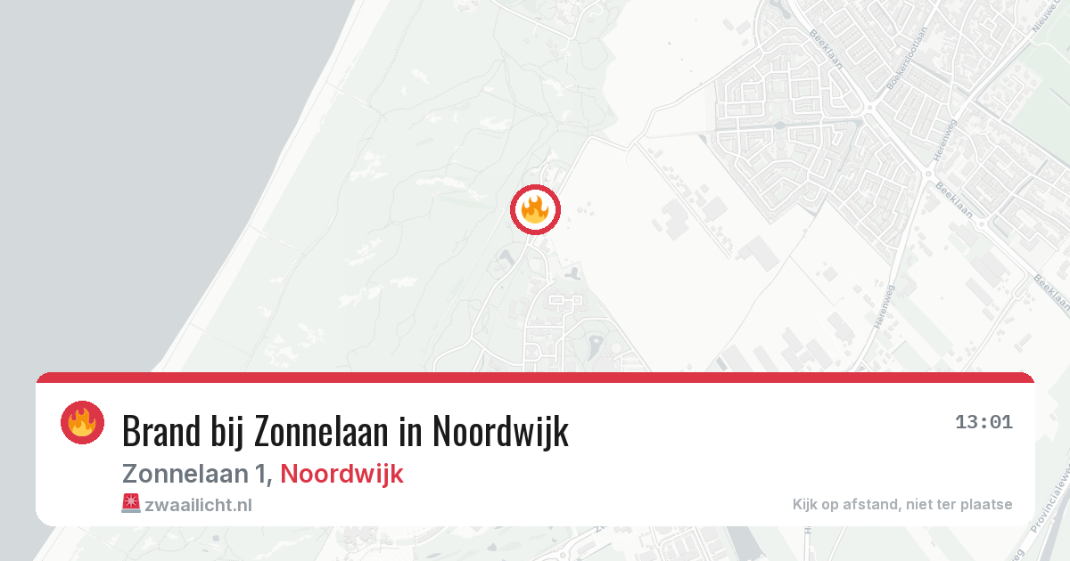 Brand bij Zonnelaan in Noordwijk — 31 mrt 2026