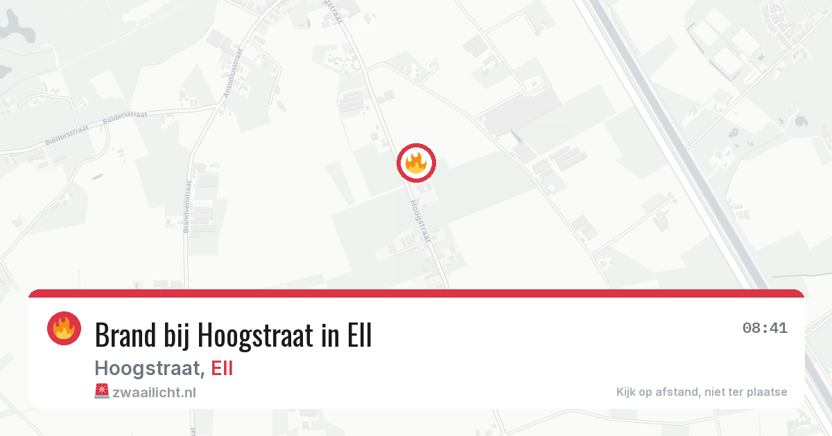 Brand bij Hoogstraat in Ell — 20 mrt 2026