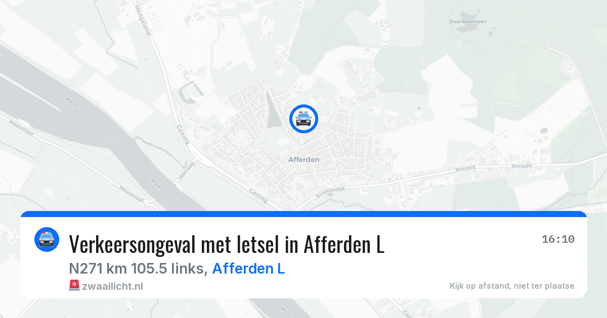 Verkeersongeval met letsel in Afferden L — 8 apr 2026