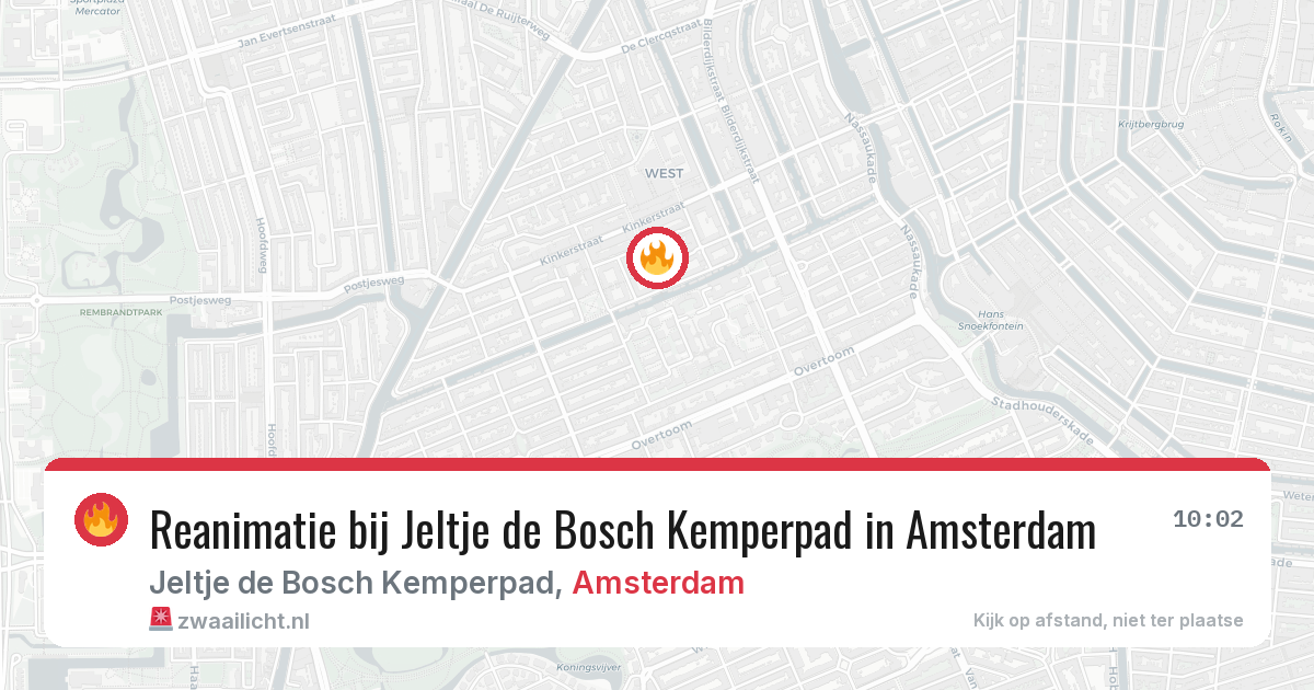 Reanimatie bij Jeltje de Bosch Kemperpad in Amsterdam — 23 mrt 2026