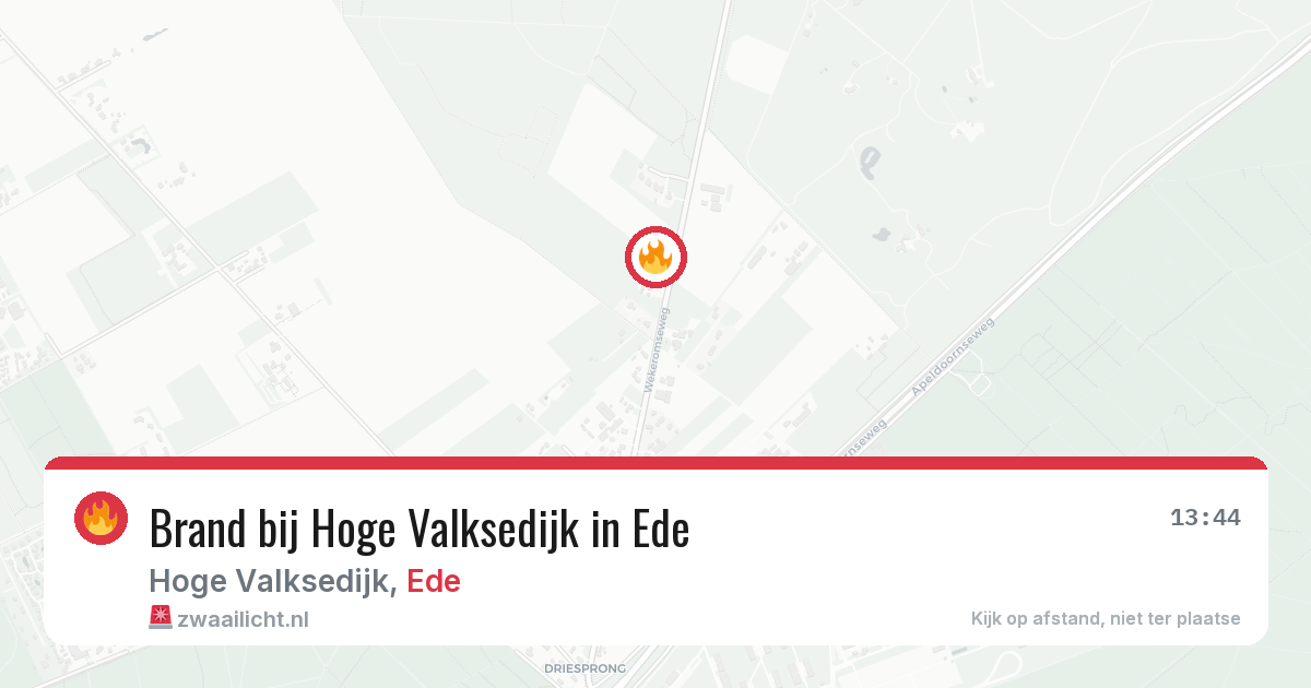 Brand bij Hoge Valksedijk in Ede — 21 jun 2026