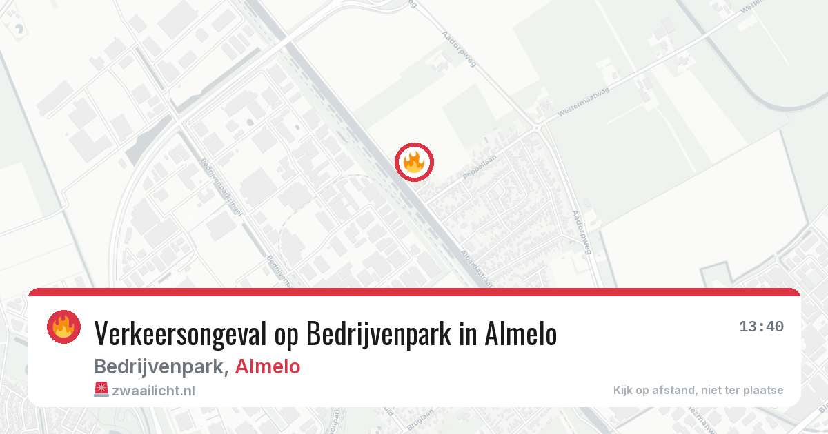 Verkeersongeval op Bedrijvenpark in Almelo — 13 jun 2026