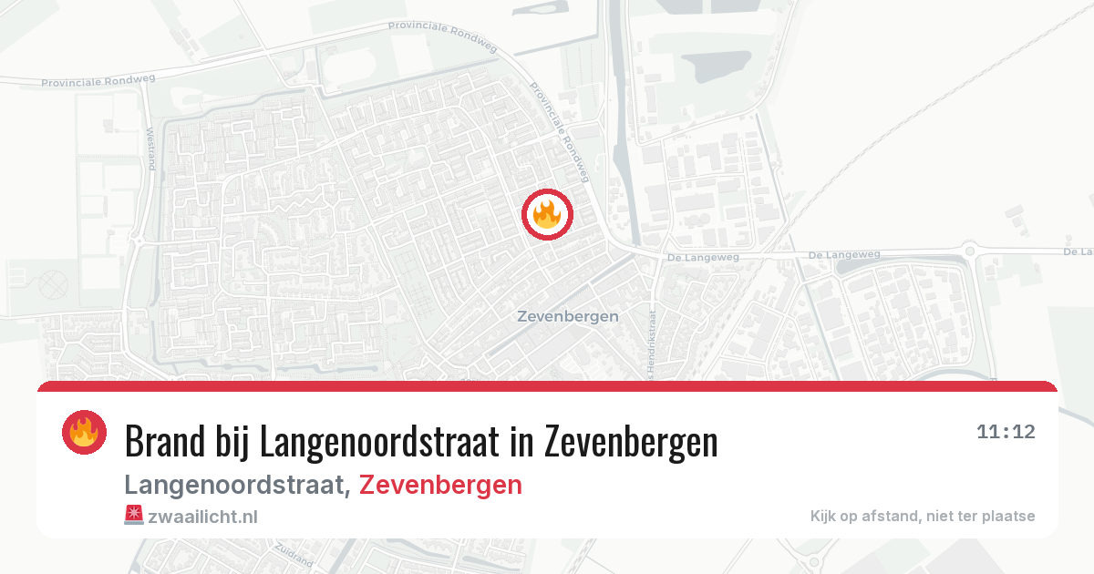 Brand bij Langenoordstraat in Zevenbergen — 12 jun 2026