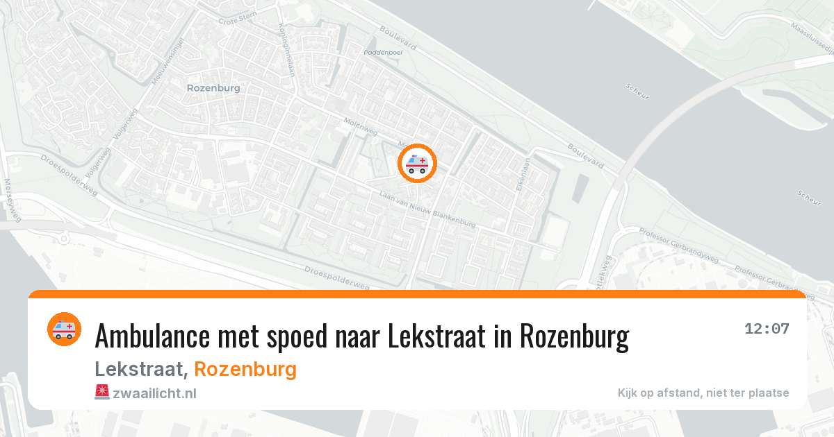 Ambulance met spoed naar Lekstraat in Rozenburg — 15 jun 2026