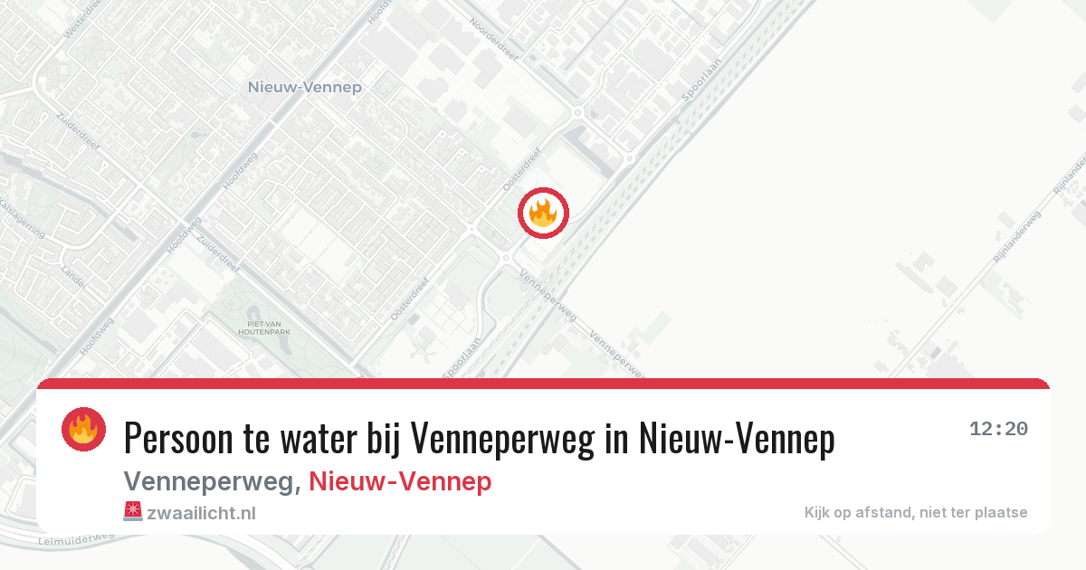 Persoon te water bij Venneperweg in Nieuw-Vennep — 31 jul 2026