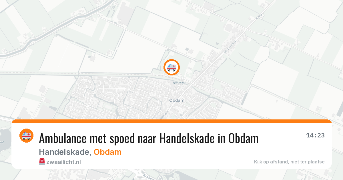 Ambulance met spoed naar Handelskade in Obdam — 14 mrt 2026