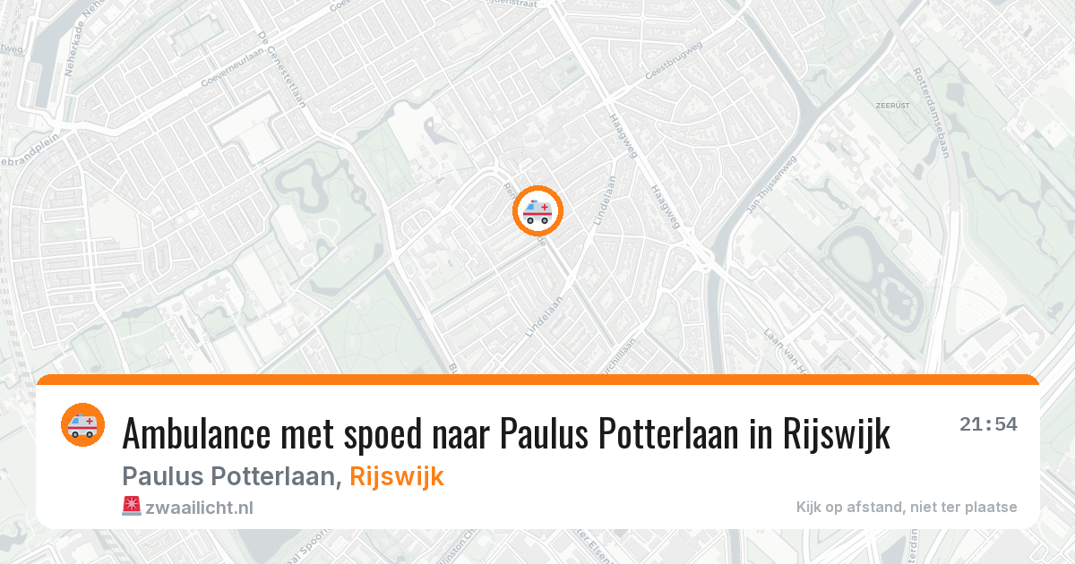 Ambulance met spoed naar Paulus Potterlaan in Rijswijk — 10 aug 2026