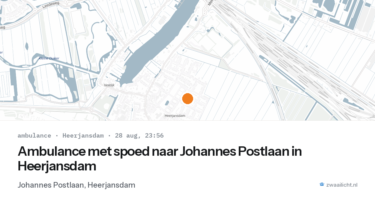 Ambulance met spoed naar Johannes Postlaan in Heerjansdam — 28 aug 2026