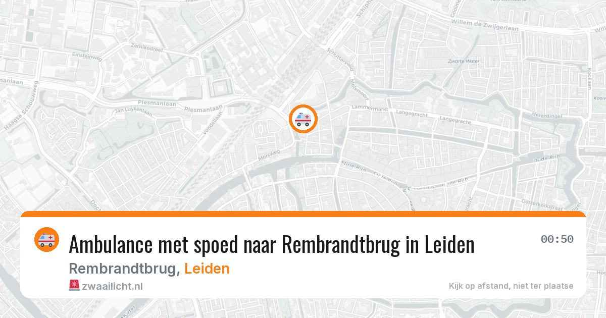Ambulance met spoed naar Rembrandtbrug in Leiden — 20 jun 2026