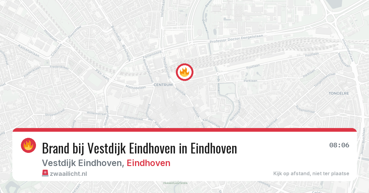 Brand bij Vestdijk Eindhoven in Eindhoven — 10 aug 2026