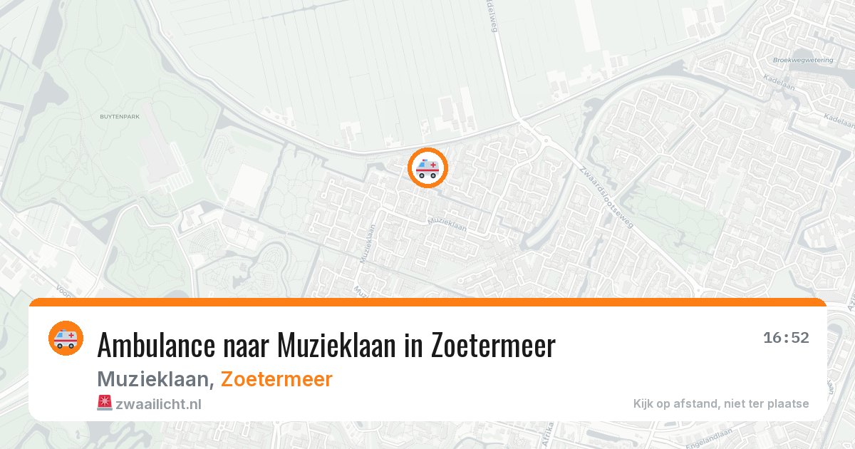 Ambulance naar Muzieklaan in Zoetermeer — 13 aug 2026