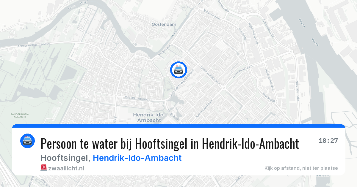 Persoon te water bij Hooftsingel in Hendrik-Ido-Ambacht — 22 apr 2026