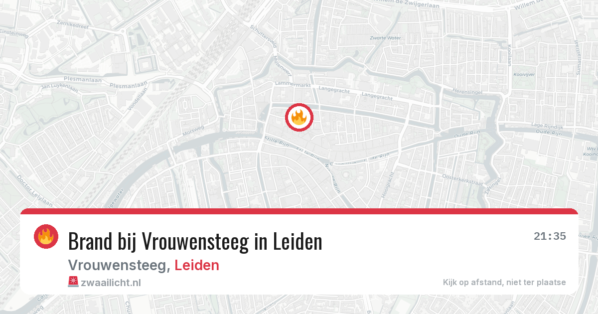 Brand bij Vrouwensteeg in Leiden — 5 jul 2026