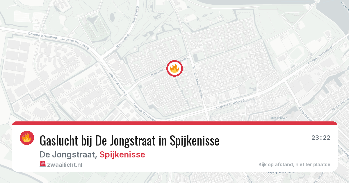 Gaslucht bij De Jongstraat in Spijkenisse — 12 jul 2026