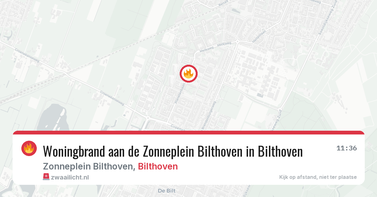 Woningbrand aan de Zonneplein Bilthoven in Bilthoven — 5 jun 2026