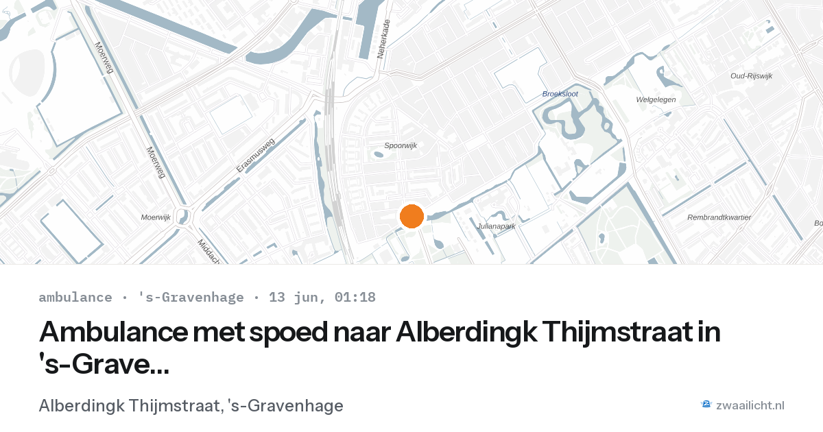 Ambulance met spoed naar Alberdingk Thijmstraat in 's-Gravenhage — 12 jun 2026