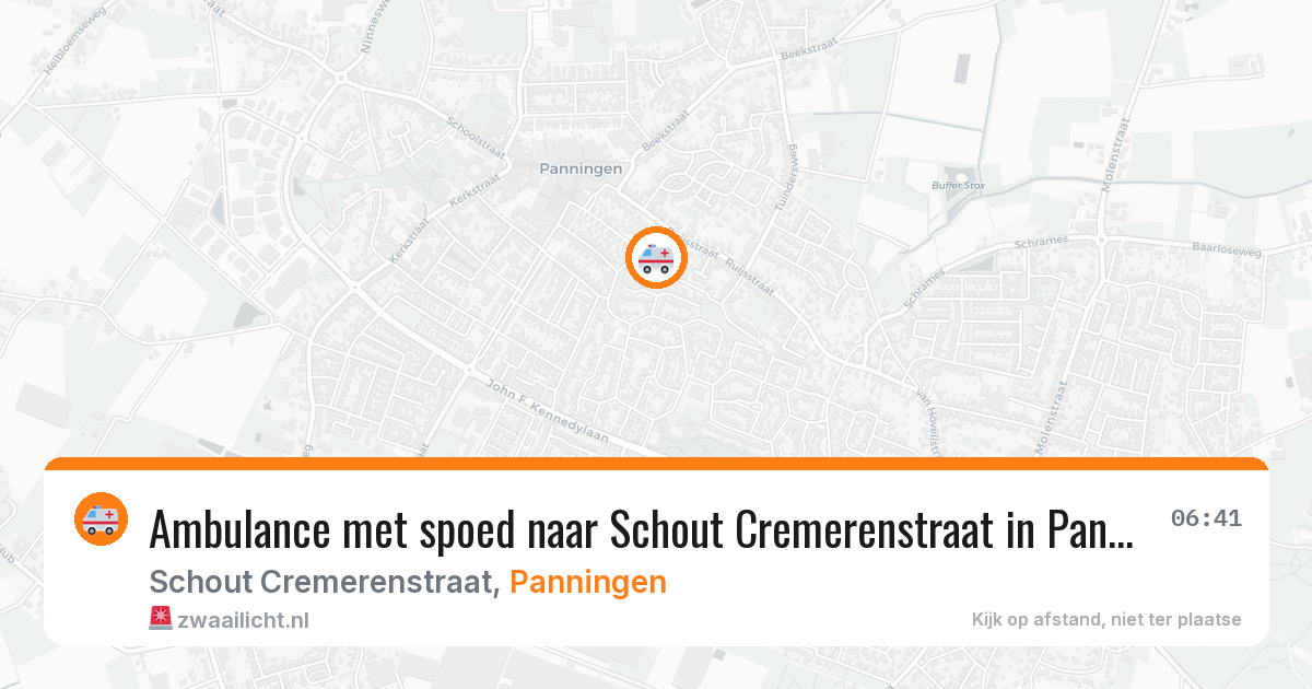 Ambulance met spoed naar Schout Cremerenstraat in Panningen — 8 jul 2026