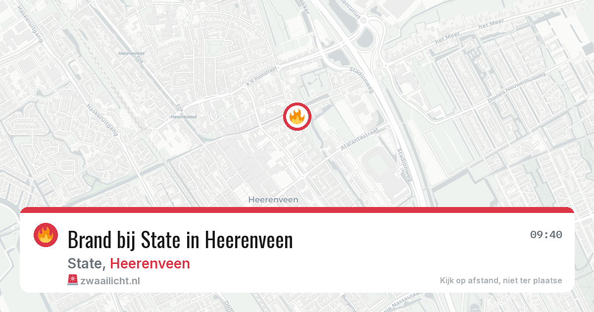 Brand bij State in Heerenveen — 21 apr 2026