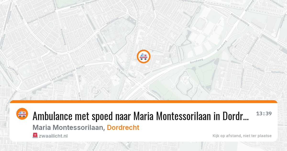 Ambulance met spoed naar Maria Montessorilaan in Dordrecht — 6 aug 2026