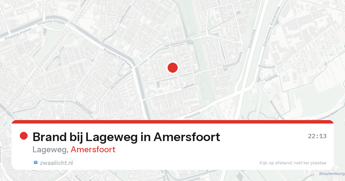 Brand bij Lageweg in Amersfoort — 19 aug 2026