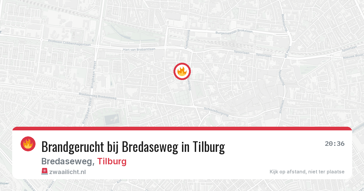 Brandgerucht bij Bredaseweg in Tilburg — 4 jun 2026