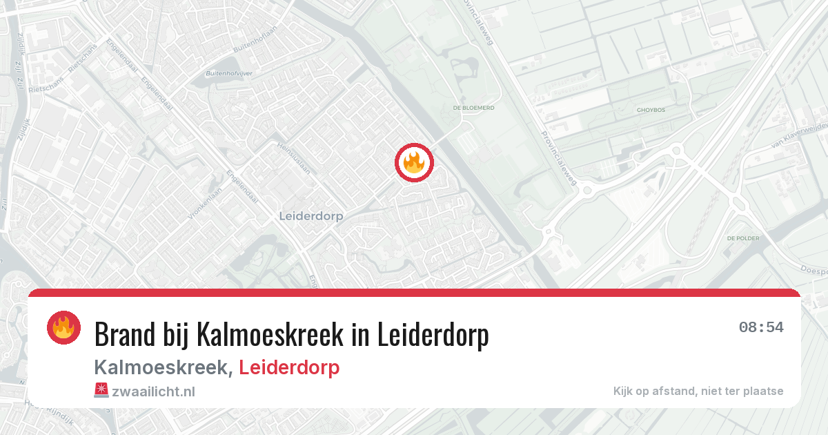 Brand bij Kalmoeskreek in Leiderdorp — 1 aug 2026
