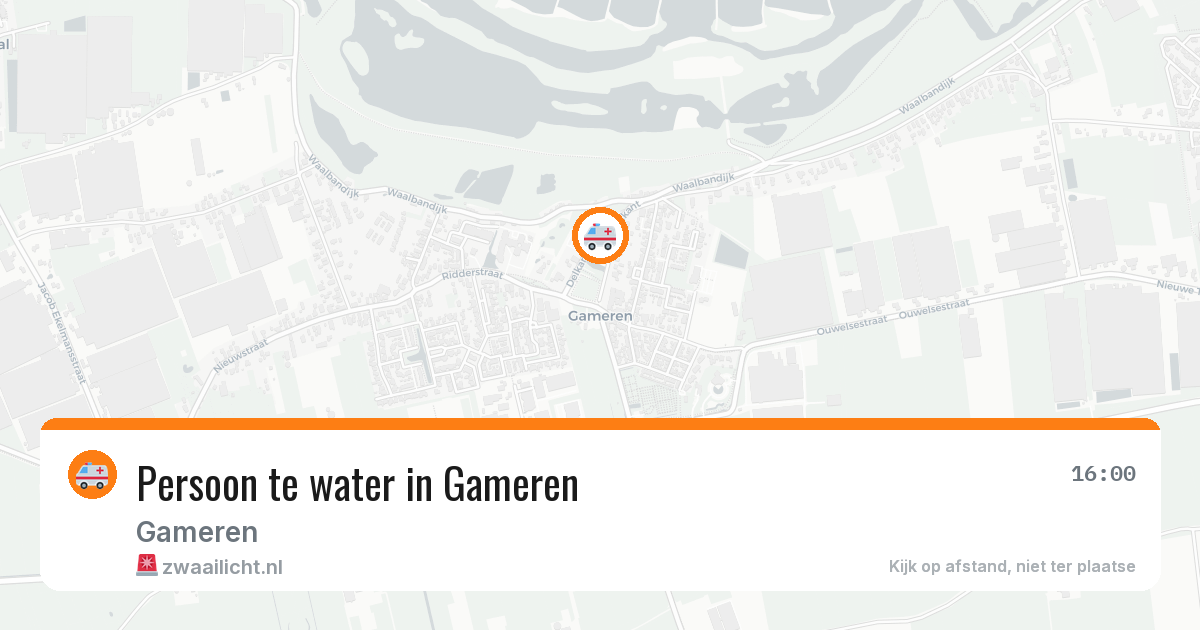 Persoon te water in Gameren — 26 mei 2026