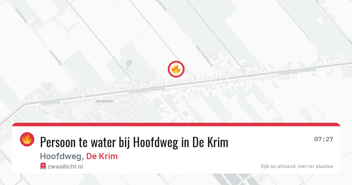 Persoon te water bij Hoofdweg in De Krim — 9 jun 2026