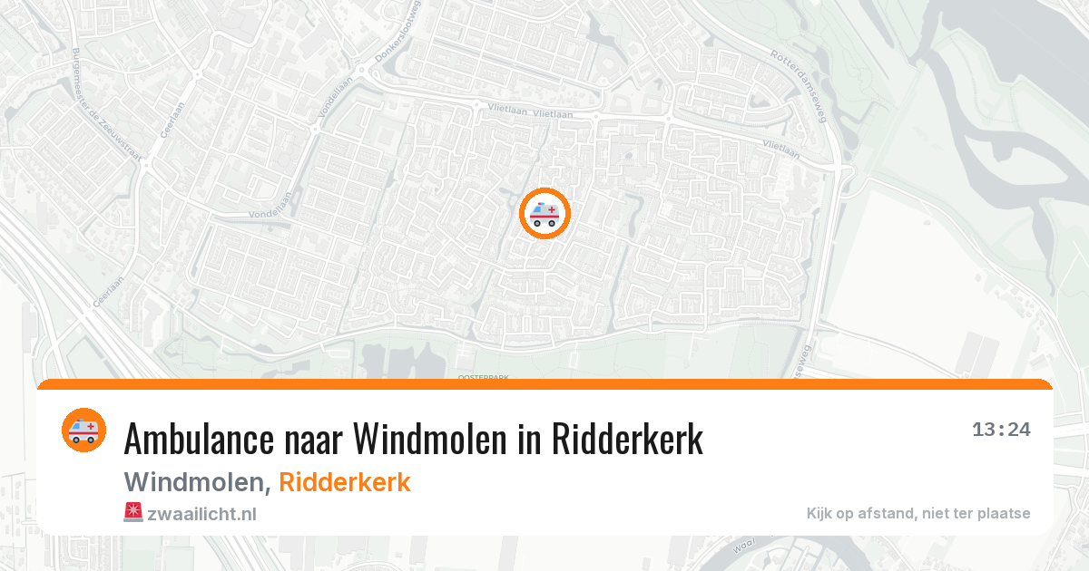 Ambulance naar Windmolen in Ridderkerk — 14 aug 2026