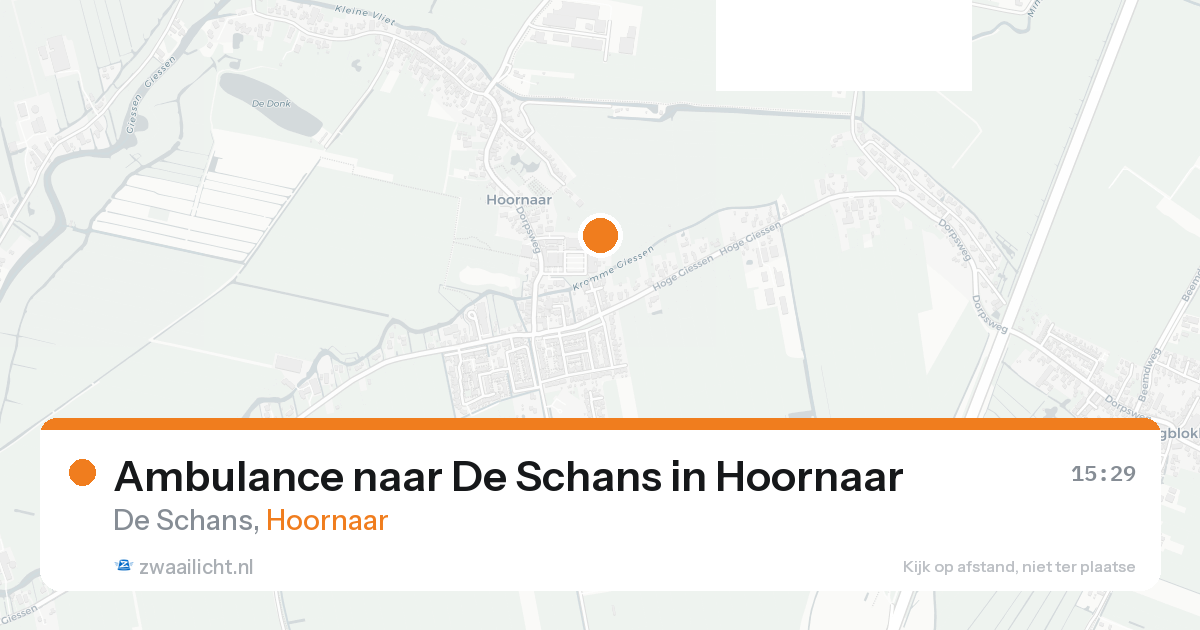 Ambulance naar De Schans in Hoornaar — 18 mrt 2026