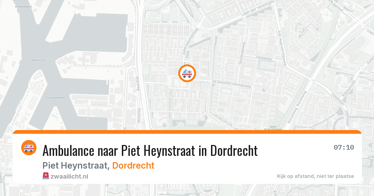Ambulance naar Piet Heynstraat in Dordrecht — 16 jun 2026