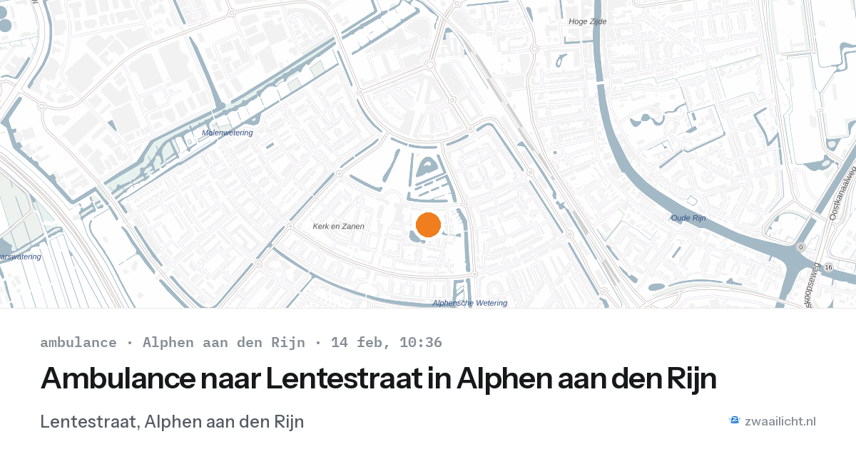 Ambulance naar Lentestraat in Alphen aan den Rijn — 14 feb 2026