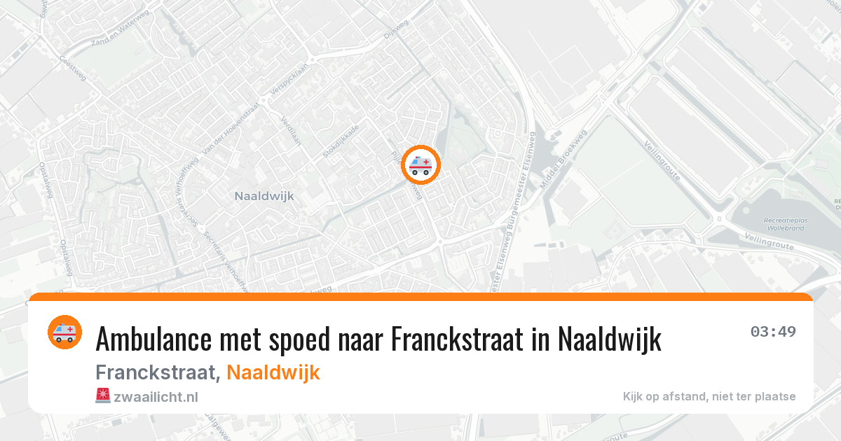 Ambulance met spoed naar Franckstraat in Naaldwijk — 5 aug 2026