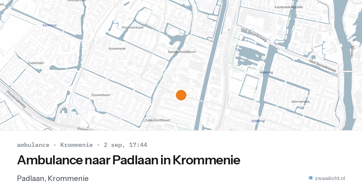 Ambulance naar Padlaan in Krommenie — 2 sep 2026