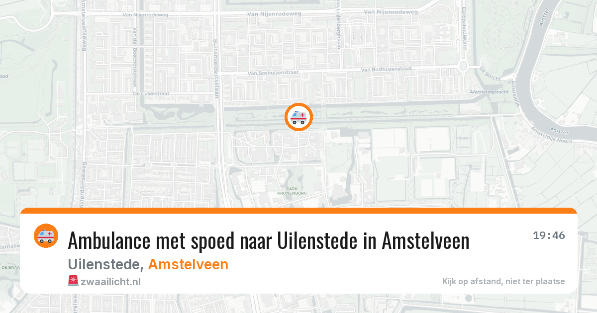 Ambulance met spoed naar Uilenstede in Amstelveen — 27 jun 2026