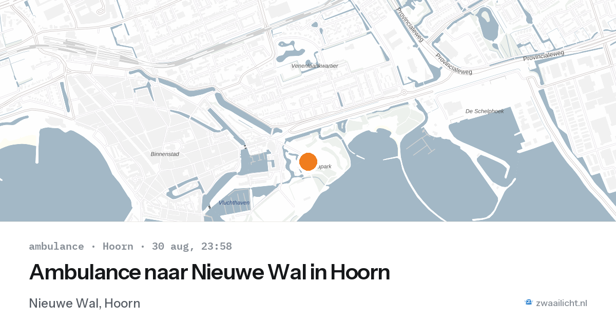 Ambulance naar Nieuwe Wal in Hoorn — 30 aug 2026
