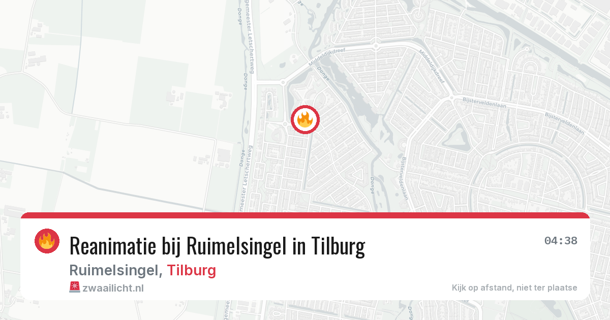 Reanimatie bij Ruimelsingel in Tilburg — 16 jul 2026