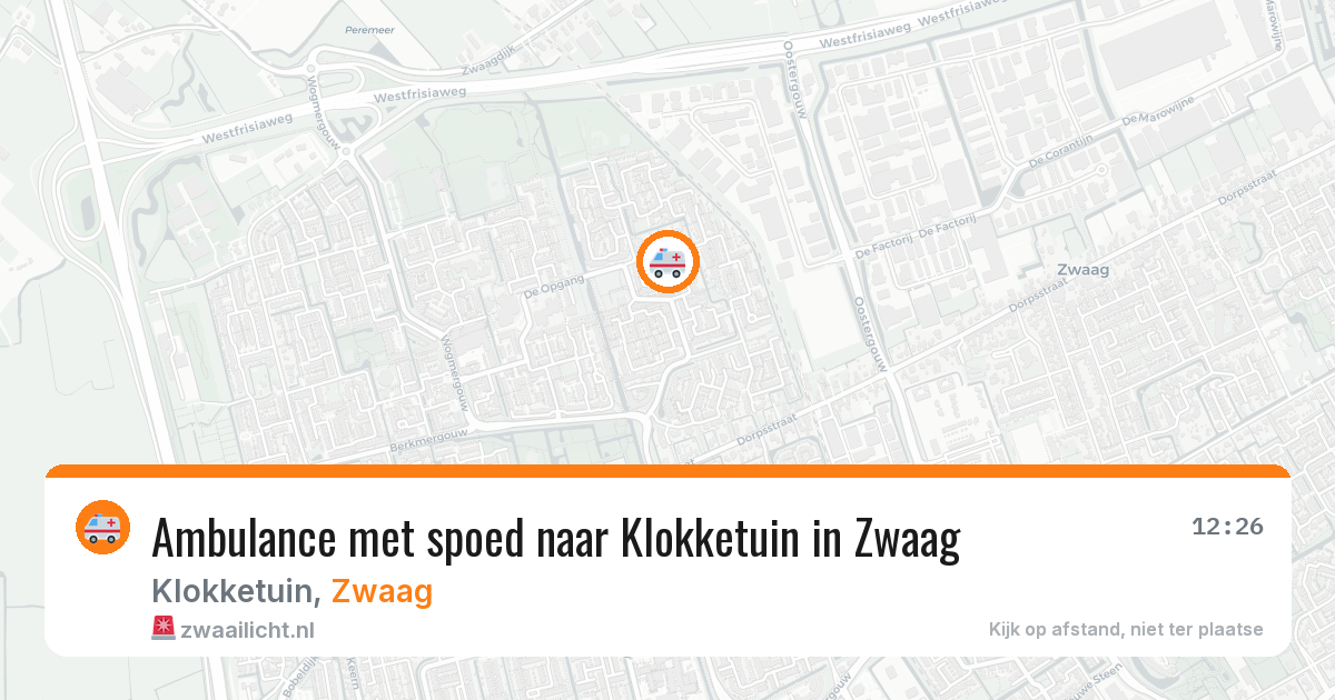 Ambulance met spoed naar Klokketuin in Zwaag — 4 jul 2026