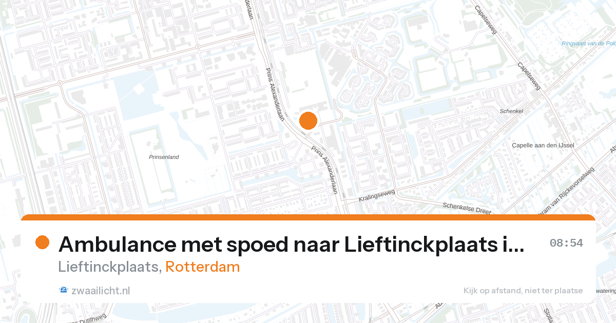 Ambulance met spoed naar Lieftinckplaats in Rotterdam — 27 aug 2026