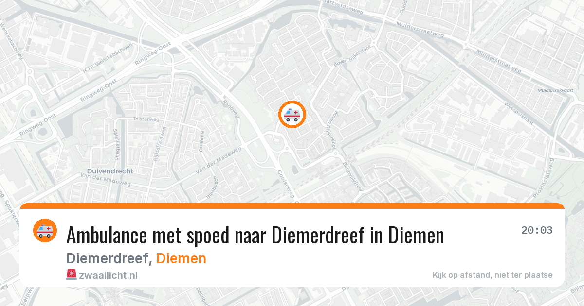 Ambulance met spoed naar Diemerdreef in Diemen — 12 aug 2026