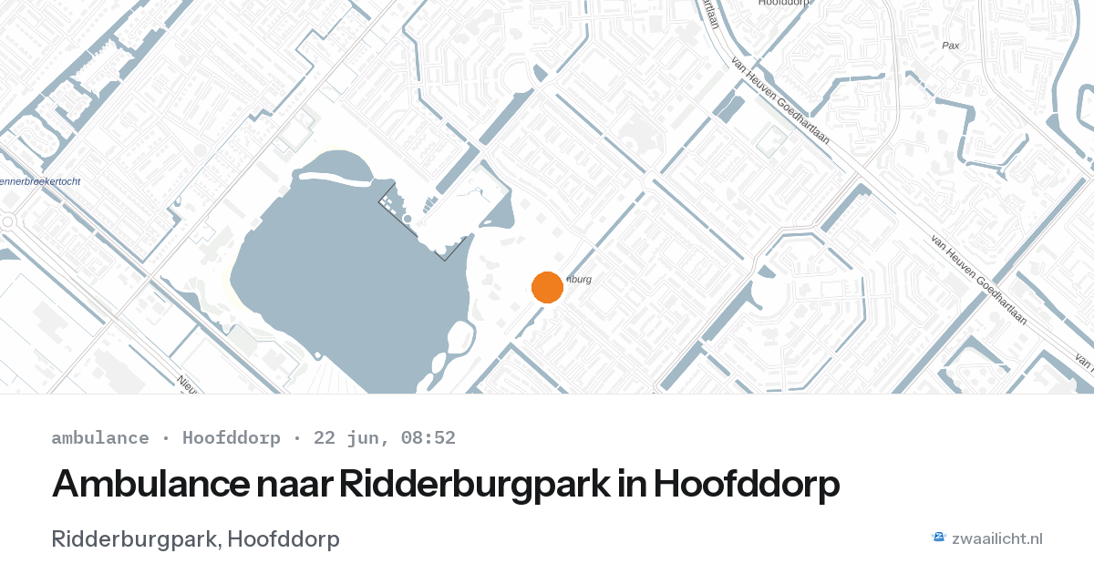 Ambulance naar Ridderburgpark in Hoofddorp — 22 jun 2026