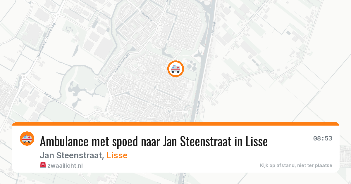 Ambulance met spoed naar Jan Steenstraat in Lisse — 8 aug 2026