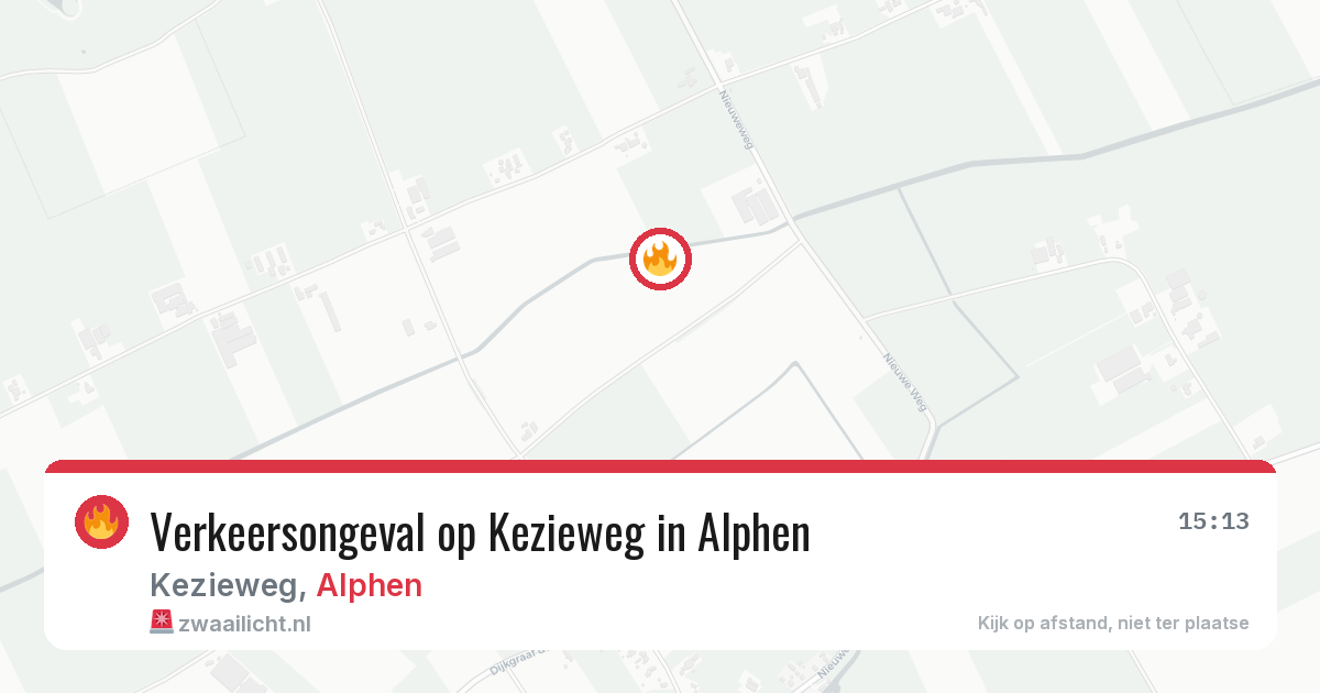 Verkeersongeval op Kezieweg in Alphen — 16 mei 2026