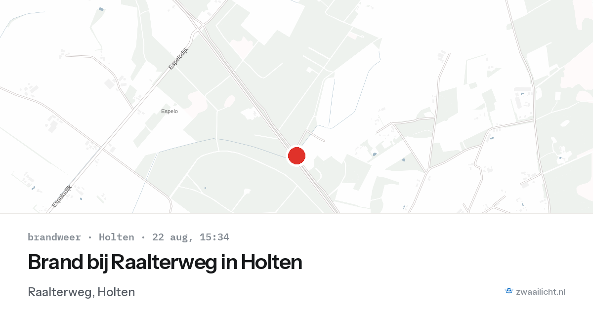 Brand bij Raalterweg in Holten — 22 aug 2026