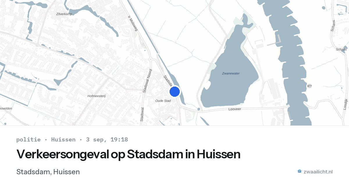 Verkeersongeval op Stadsdam in Huissen — 3 sep 2026