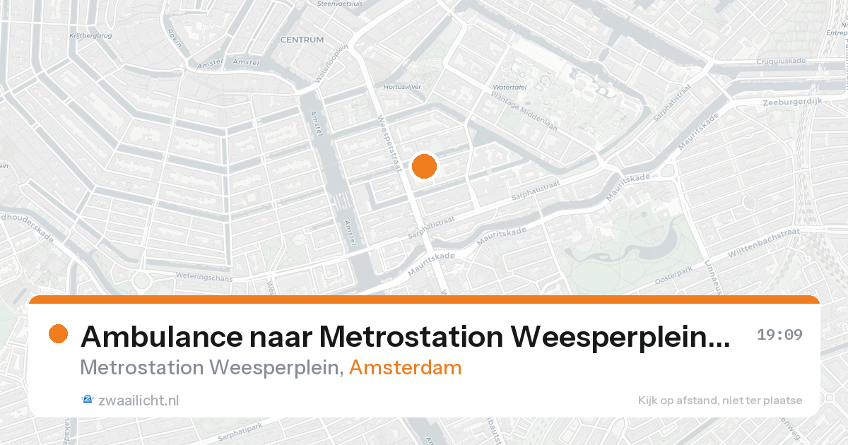 Ambulance naar Metrostation Weesperplein in Amsterdam — 8 jun 2026